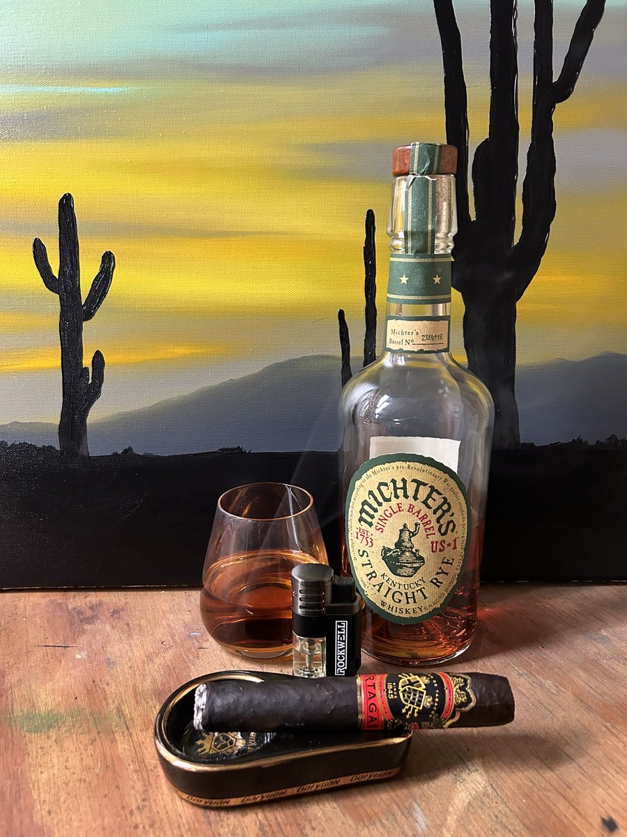 Round 2. Michter’s Single Barrel Straight Rye, and the Partagas Black Label. #cigarsandrye #cigarsandwhiskey #partagascigars #partagasblacklabel #michterswhiskey #michterssinglebarrelrye #annapolisashtalk #pssita💨💨💨💨🔥🔥🔥 #staysmokey