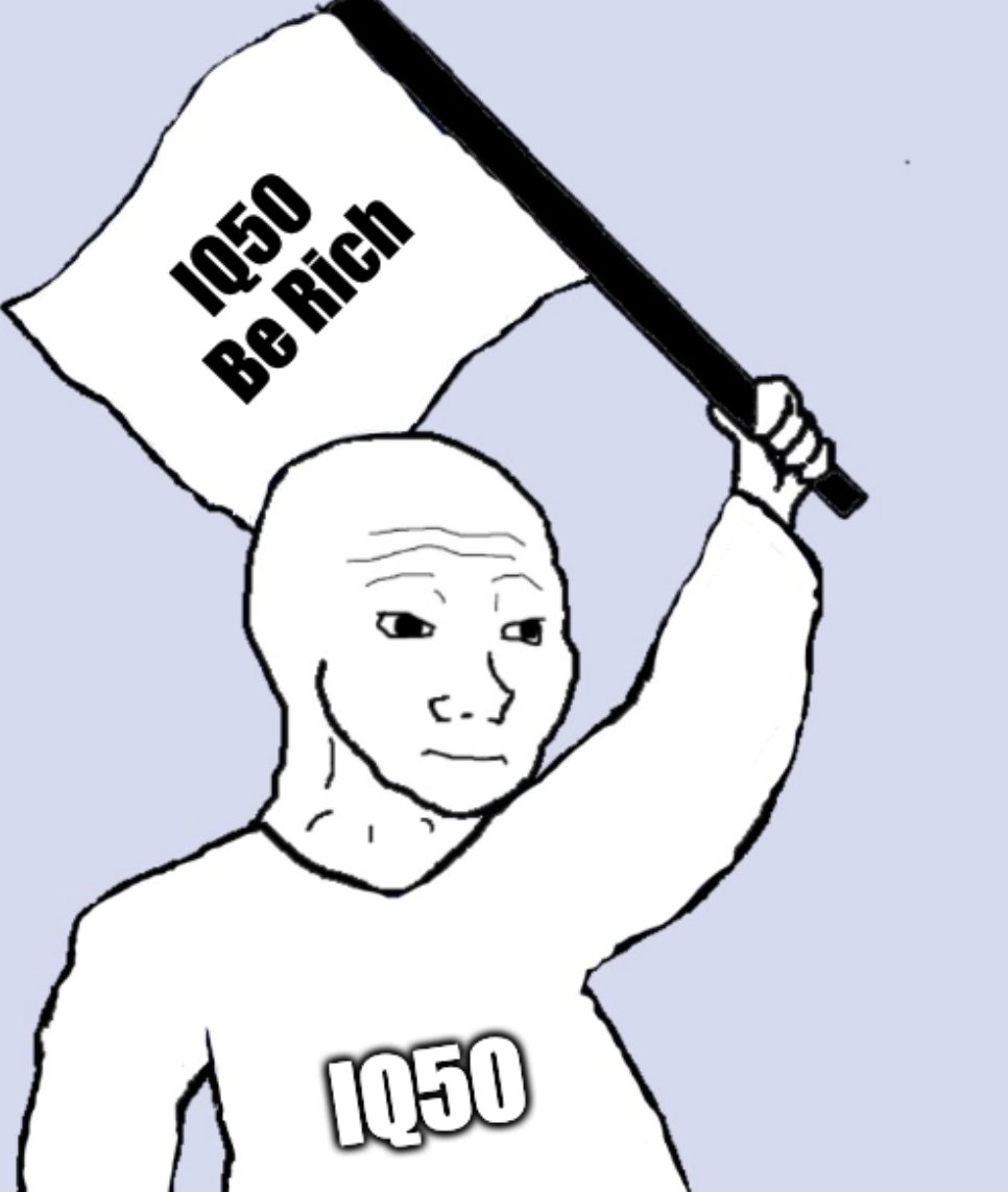 Let's spread #IQ50 on Twitter and make it a legendary meme!!

How to 👇: 
1⃣ Promote #IQ50 as hard as possible💪💪, using the #IQ50 hashtag and including your #Solana address. 
2⃣Add 🤪IQ50 to your name on Twitter to get a bonus.

We'll randomly distribute #IQ50 airdrop to