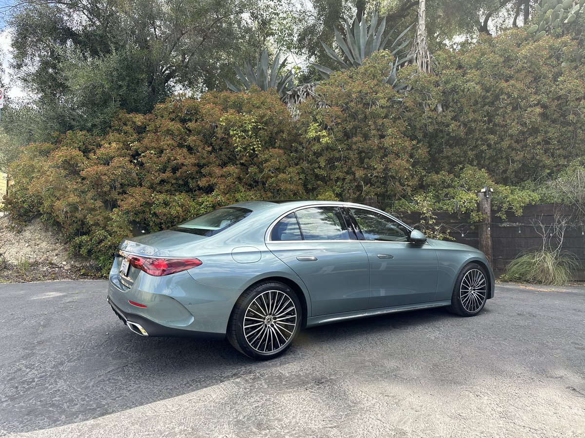 New E-Class lookin’ good in Verde Silver with the 20-inch wheels. Don’t love the new headlight design but that rear view is pure class.