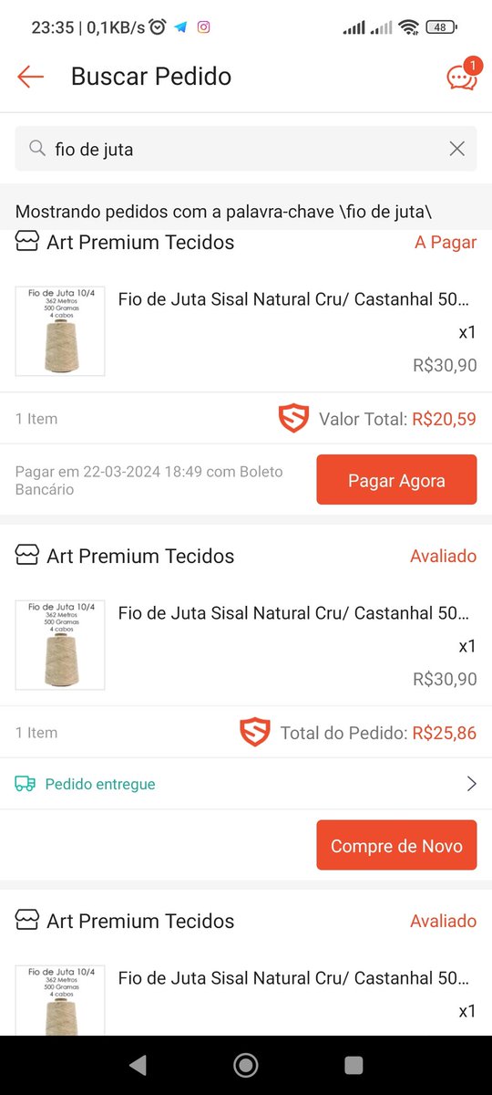 vanessatorres0's tweet photo. @shopee_br Ah tenho muitoooos , mais um essencial pra mim, compro sempre , Fio de Sisal ,pq  além de ser Shopee lover tbm sou vendedora . Com ele faço meu trabalho e vendo da shopee. Bjss #Shopee153 https://t.co/r1K43xZxnq