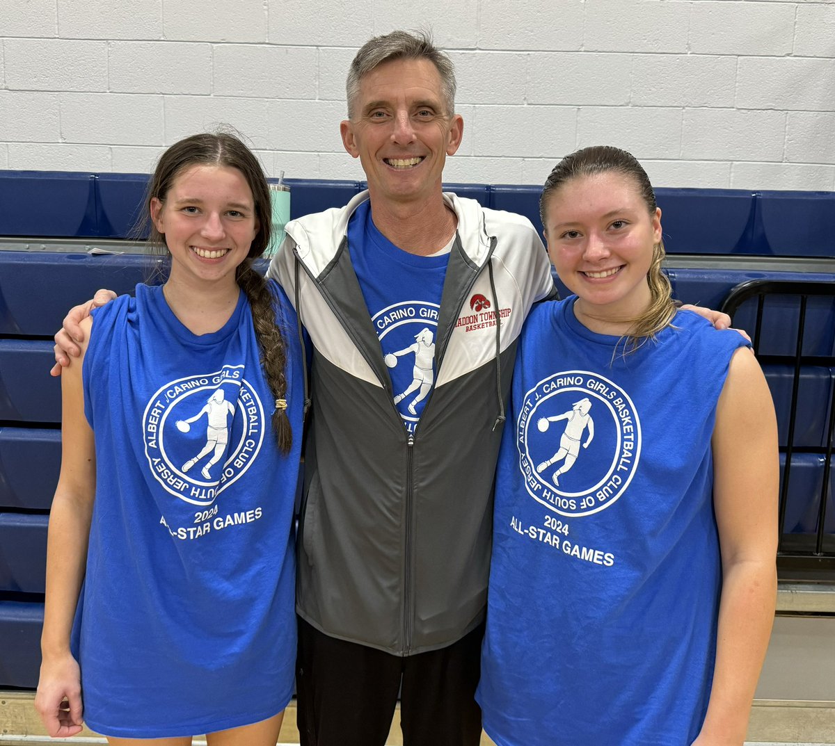 Tom Mulligan alongside his daughter Cara, and niece Katie after his final game. 🏀❤️

<a href="/HadTwpSports/">HT Sports</a> <a href="/HMHSathletics/">HMHS Athletics</a> <a href="/HoopsHawks/">Lady Hawks Hoops</a> <a href="/HMHSgirlsbball/">HMHS GirlsBasketball</a>