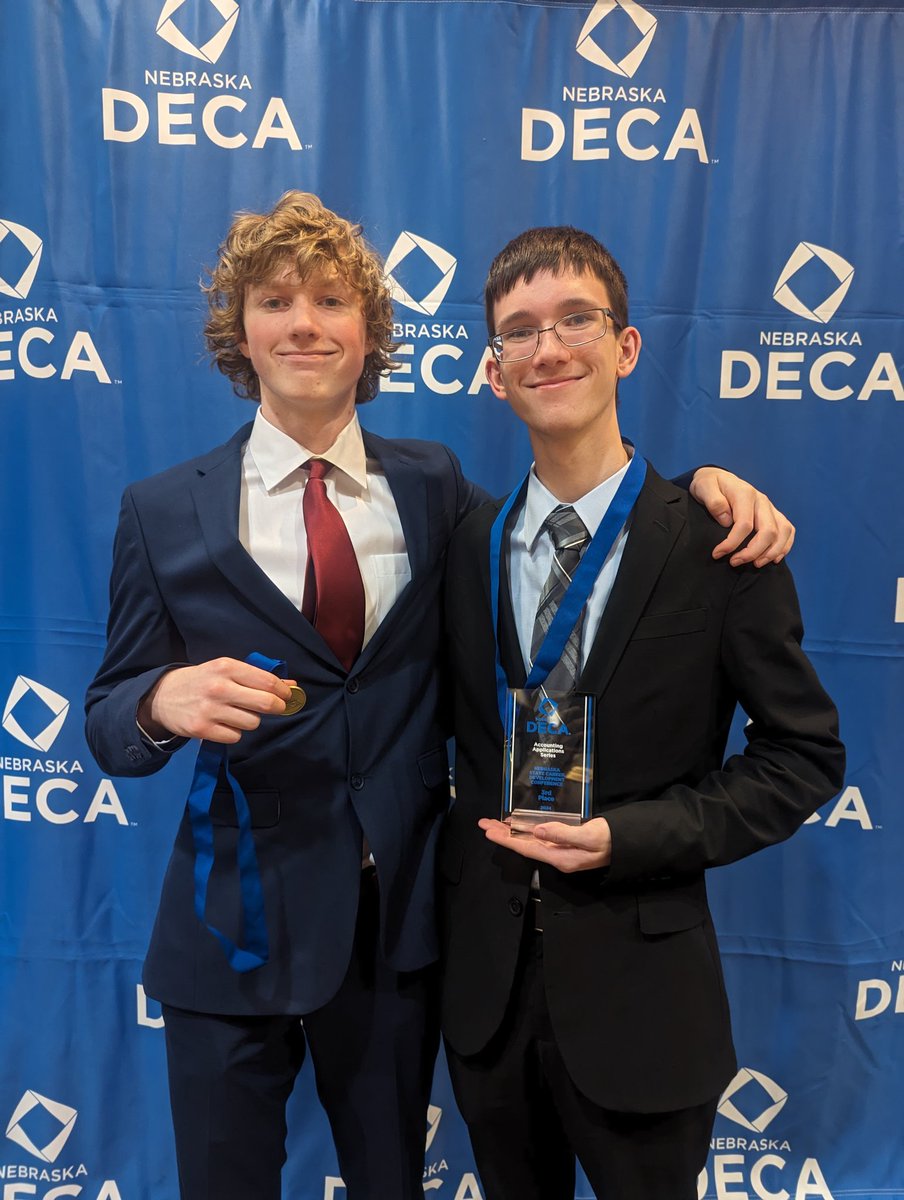 Congratulations to Jack & Caleb! Jack: 3rd on written exam & Top 8 overall in Accounting Applications! Caleb: 1st on written exam, 2nd on first role play, 3rd place overall in Accounting Applications, qualifying him for national DECA in Anaheim, CA next month! @ccpsactivities