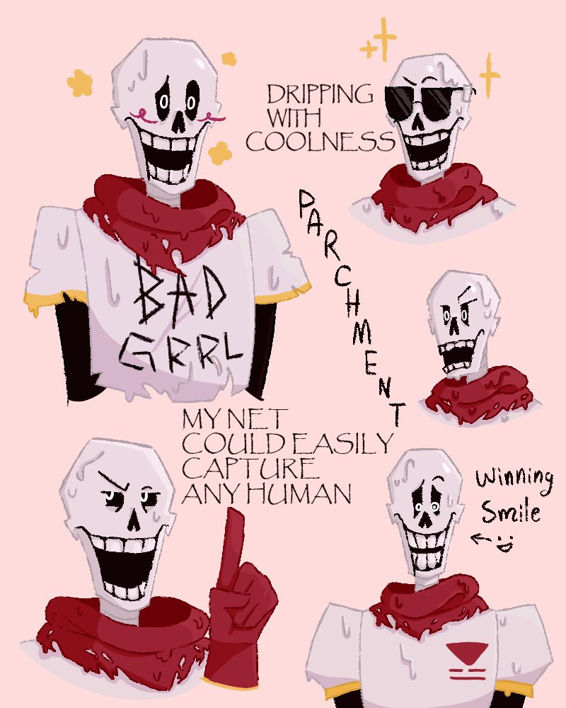 Drew Parchment from @/bonetrouzle 's au because im gen obsessed #undertaleau #coolskeleton59 #parchmentau