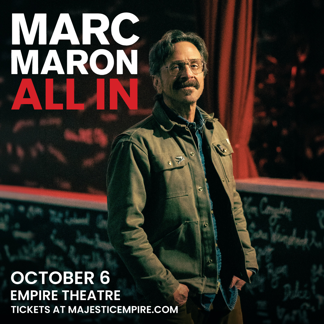 MajesticEmpire's tweet image. Tickets are now available for Marc Maron &amp;amp; 10cc! Visit MajesticEmpire.com for more information or click the link in our bio! #MajesticEmpire #MarcMaron #10CC