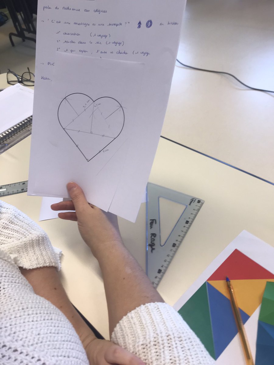 61Ien's tweet photo. Formation à Saint Pierre : géométrie aux cycles 2 et 3 : vivre des situations reproductibles en classe et comprendre la dimension langagière en #géométrie. Activités : Montagne-trompette; pliox ; programmes de construction. #SPM @dsden61 https://t.co/3YtzyGdTUS