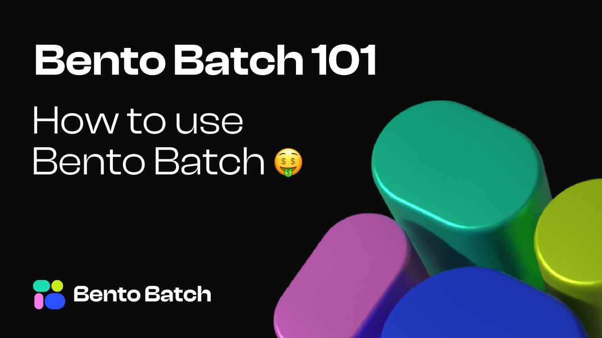 📕Bento Batch 101 Let's dive into the step-by-step guide on how to use Bento Batch 🍱 @bentobatch is a powerful platform to simplified your on-chain behavior! Time to whip up something delicious! ✨ Loading up your Bento is a breeze, just follow these five simple steps 🧵