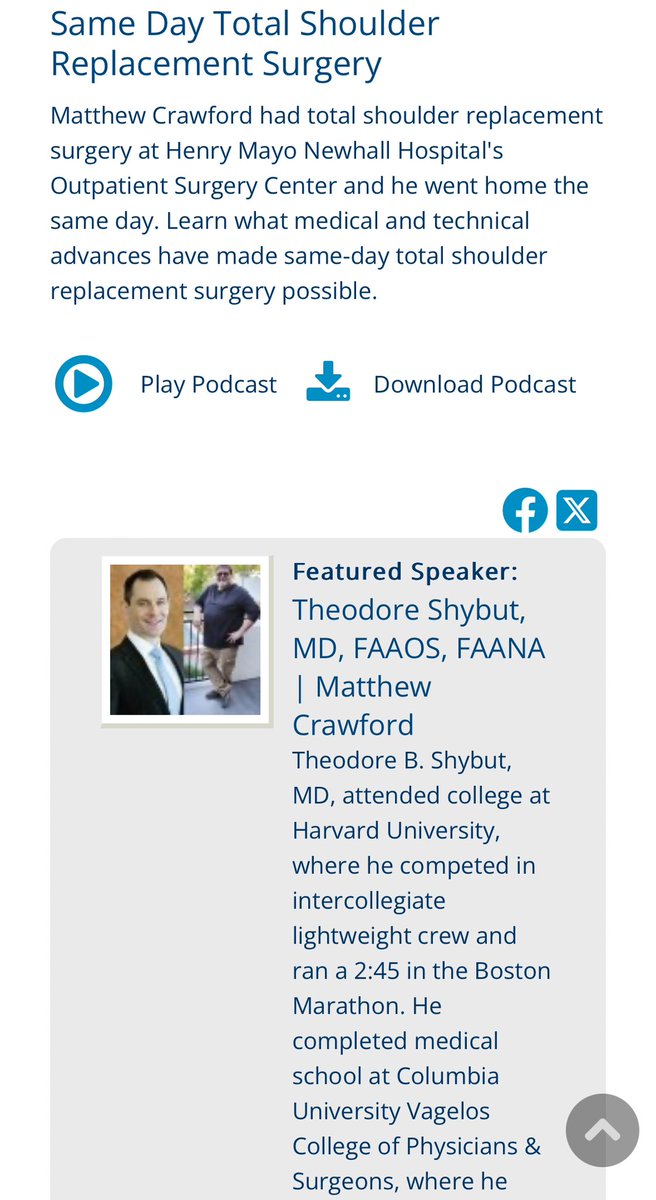 ShybutMD's tweet image. On this podcast I discuss same day outpatient total shoulder arthroplasty #shoulder #anatomic #TSA #stemless #shoulderreplacement #shoulderrehab #orthopedic #ortho #orthopedicsurgery #valencia #santaclarita #scv #SCOI #socal henrymayo.com/news-publicati… @SCOIOrthoNews @HenryMayoHosp