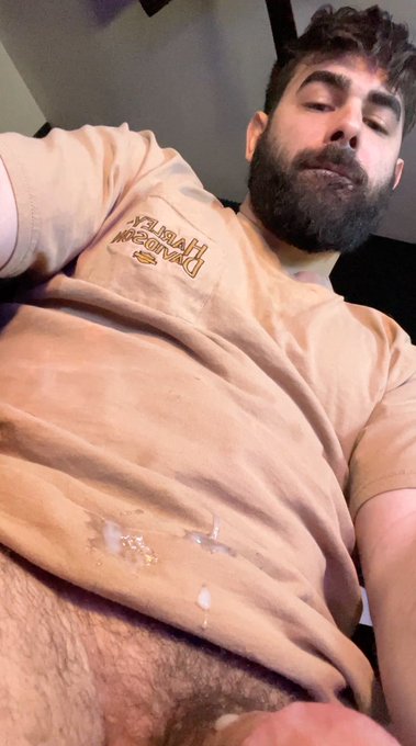 Friday night... bite that lip and admire the damage.  Guess I need a different shirt.   Video just posted<a href="/tag/fridayvibes"class="tags"><span>#fridayvibes</span></a><a href="/tag/beardedmen"class="tags"><span>#beardedmen</span></a>