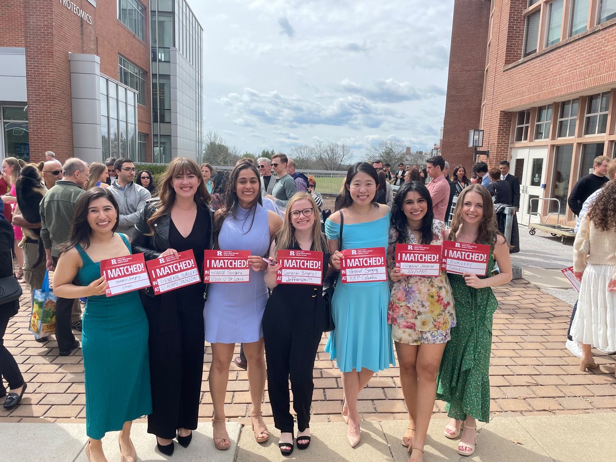 So exciting to see this awesome group of women match in excellent surgery programs. So proud of them and proud that @rwjsurgery had a role in their careers.