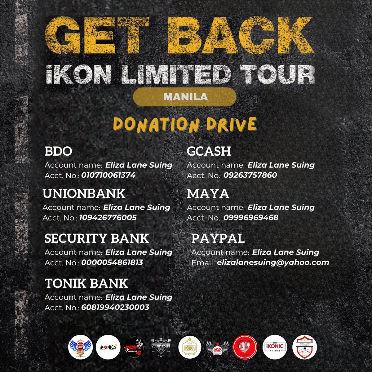 withiKON_PH's tweet photo. [📢] iKON LIMITED TOUR- GET BACK in MANILA

Donation drive for iKON in Manila 2024 is now open🤗

DD link:
https://t.co/aPGfbzXDwV

You may donate any amount to make April 07 extra special for iKON &amp; iKONICS❤️

#iKON_LIMITED_TOUR_MNL https://t.co/XwkiPlUY93
