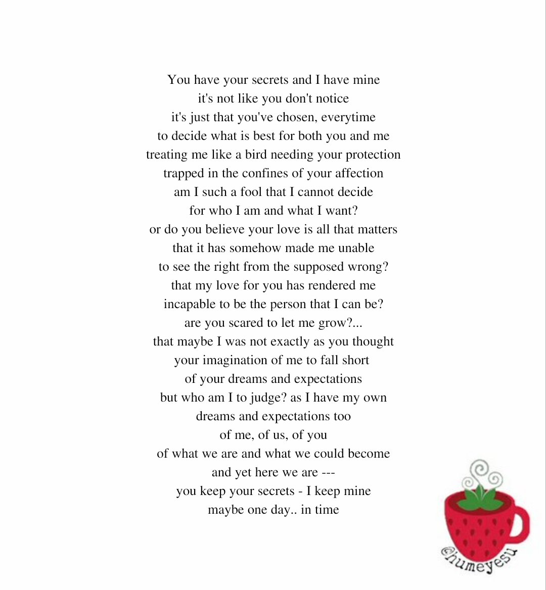 Secrets
#poem #poemsporn #poetry #poetrycommunity #writingcommunity #poetsofinstagram #read #wordporn #writing #creativewriting #bleedink #poemoftheday #poetryislife #poets #poemjungle #humeyesu
