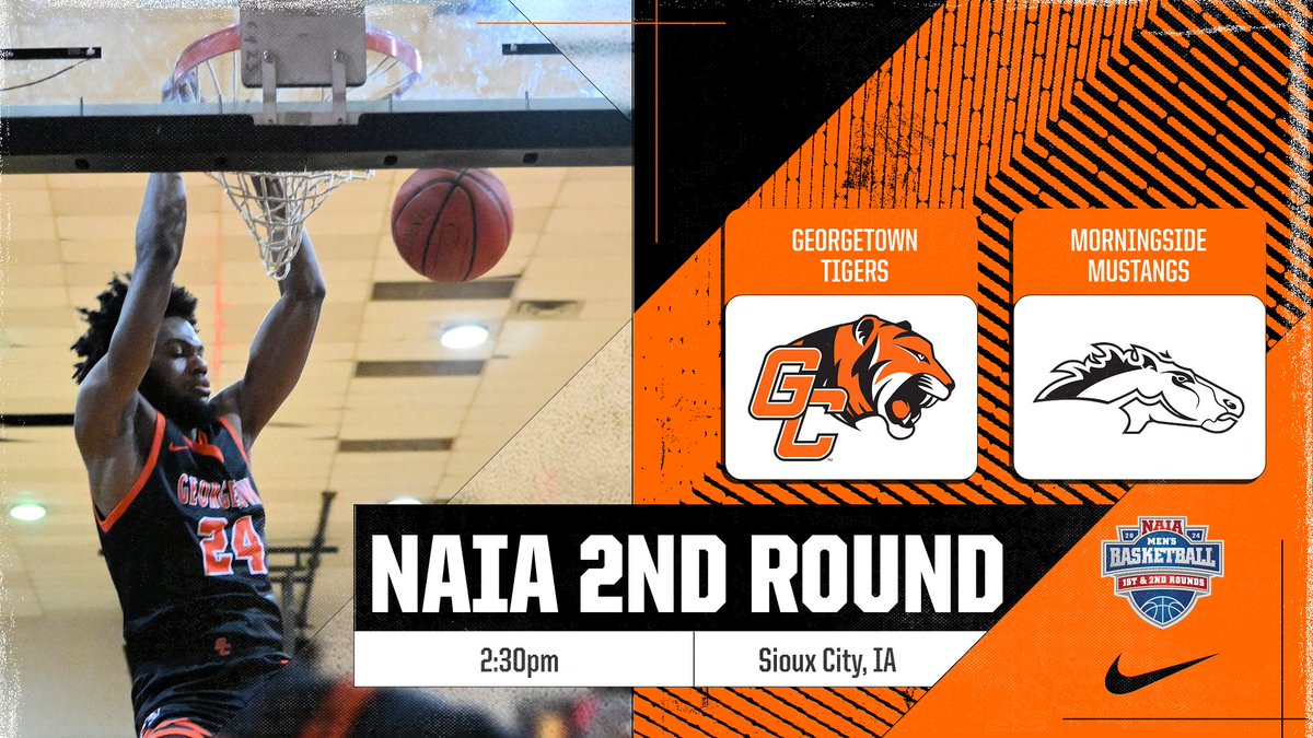 #6 Georgetown vs #3 Morningside in the 2nd Round of the 2024 NAIA Men's Basketball National Championship. Winner goes to Kansas City. Tip time is set for 2:30pm ET. #TigerPride
📊georgetowncollegeathletics.com/sports/mbkb/20…
📺georgetowncollegeathletics.com/links/5gzib8