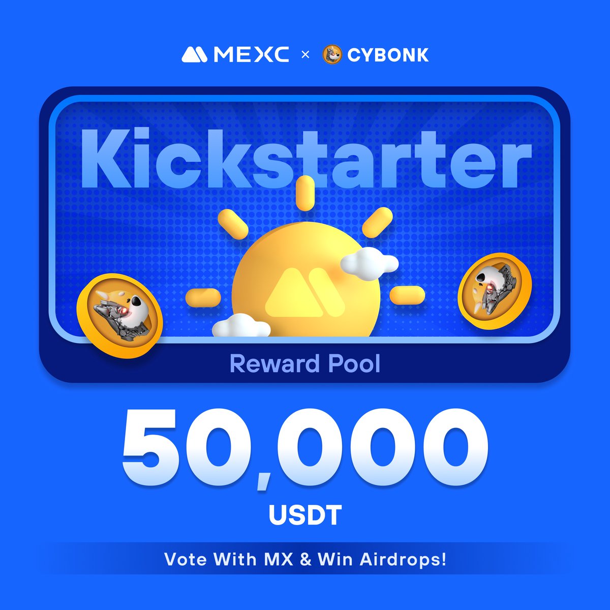 .<a href="/CYBONKTOKEN/">CYBONK 🦾🤖</a>, a decentralized meme token, is coming to #MEXCKickstarter 🚀 

🗳Vote with $MX to share massive airdrops
📈 $CYBONK/USDT Trading: 2024-03-17 06:00 (UTC)

Details: mexc.com/support/articl…