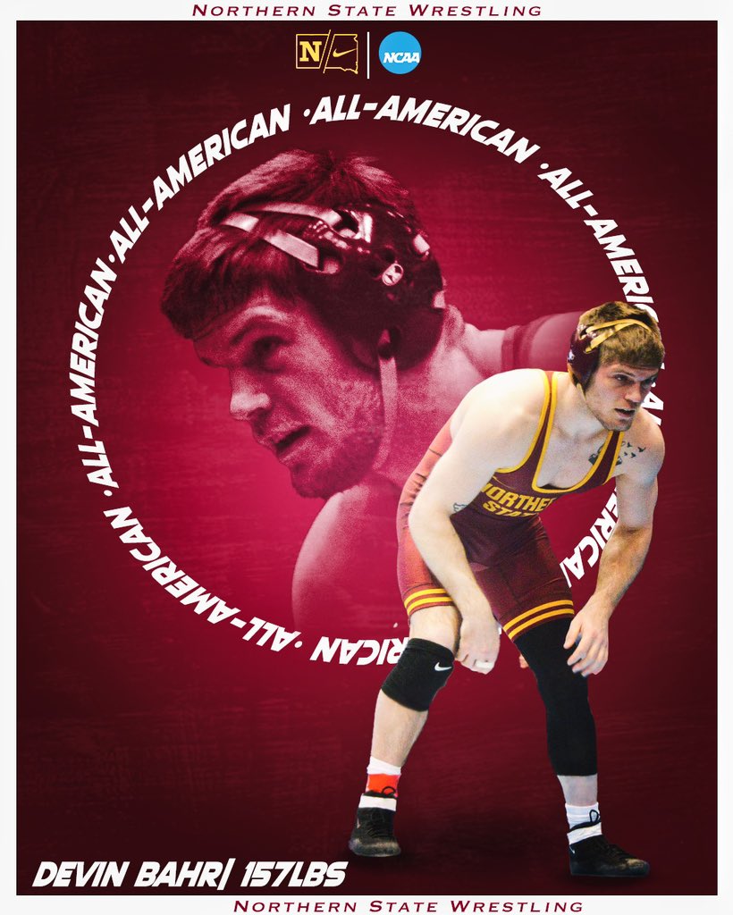Devin Bahr earns his 1st All-American status of his career! 
#OnTheHunt #d2wrestle