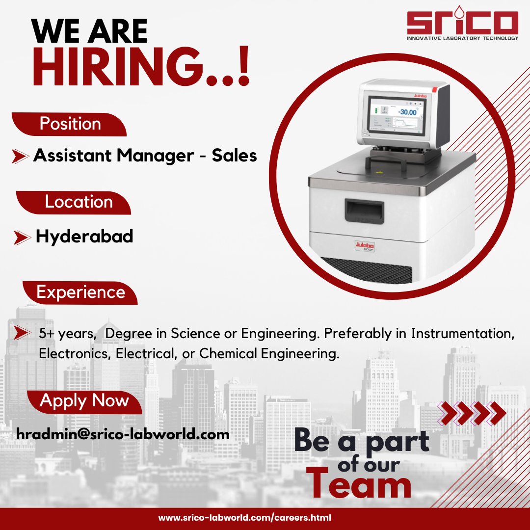 🌟 Exciting Opportunity Alert! 🌟
Join our dynamic team at #SRICO as we expand our horizons! 🚀 We're on the lookout for a passionate and driven #AssistantManager - #Sales to join us at our #Hyderabad location.

#Srico #joinus #hiring #hyderabad #sales #assistantmanager