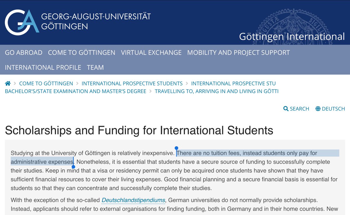 STUDY IN GERMANY FOR FREE FOR BA, MA & PhD STUDENTS IN GERMANY Free Tuition at Georg August University of Göttingen Deadline: Bachelor's: July 15, 2024 & Master's: June 30, 2024 Want to work with me? I guide you to apply for 3 scholarships. DM for terms