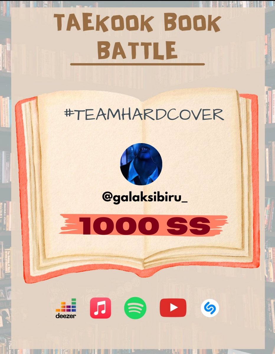 taekook_IDN's tweet photo. TAEKOOK BOOK BATTLE
Sudah dimulai, ayo #TeamHardCover reply dengan ss streaming sebanyak-banyaknya
Leader @galaksibiru_ Go go go ๐ฅ๐ฅ๐ฅ https://t.co/DSVhJmW3Al
