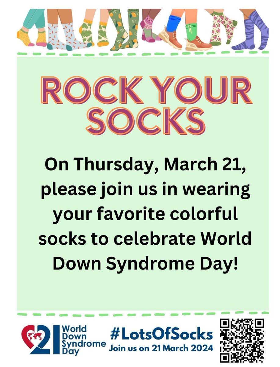 Hey @BWSDNews! On Monday, March 21st, please join MES, @WhitehallNews, and LES in rocking our socks to celebrate World Down Syndrome Day and ending the stereotypes perpetuated against people with disabilities. worlddownsyndromeday.org/end-the-stereo…