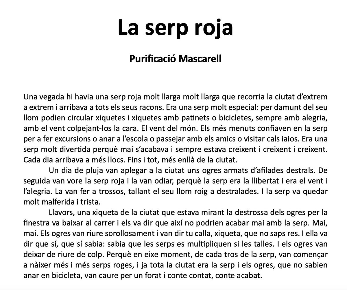 Aquest conte de @PuriMascarell ha sigut censurat d'una falla de València. Llavors, a llegir-ho tot el món!