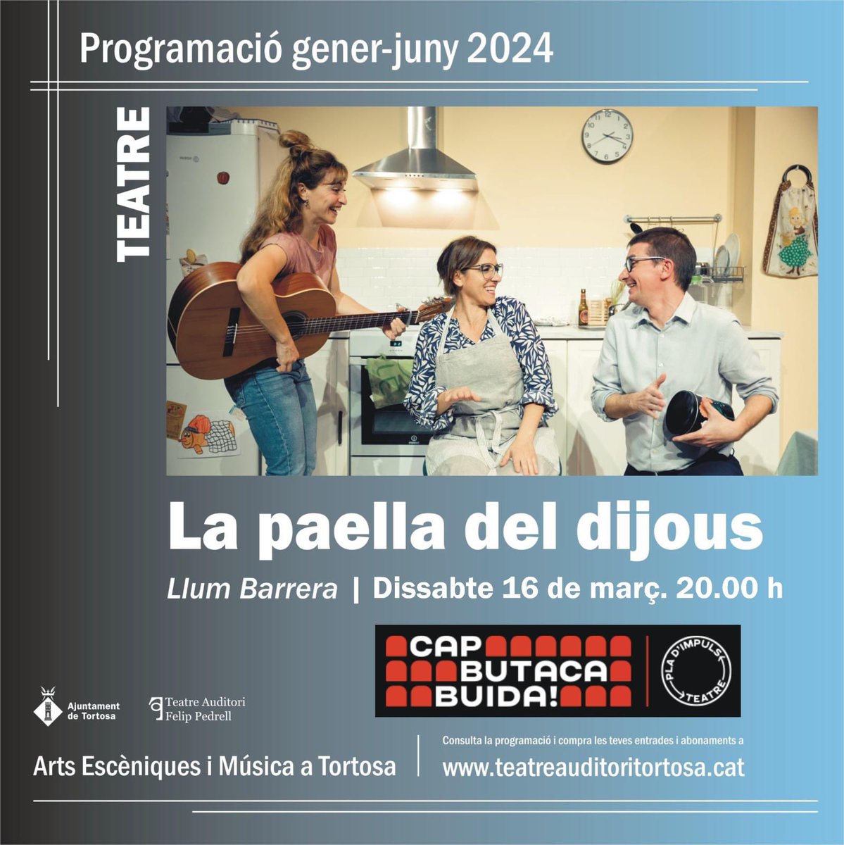 CULTURA | 🎭Avui ens sumem a la campanya ‘Cap butaca buida’, omplim el Teatre Auditori Felip Pedrell i contribuïm a fer Catalunya capital mundial de les arts escèniques
