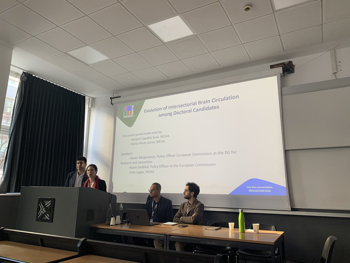 Join the session on intersectoral brain circulation at early career stages in AULA 10 for an insightful discussion on its evolution <a href="/MartaPrezLlore1/">Marta Pérez Lloret</a> <a href="/Mariecurie_alum/">Marie Curie Alumni Association (MCAA)</a> #MCAAconf2024 <a href="/MSCActions/">Marie Skłodowska-Curie Actions</a> <a href="/gedi_mcaa/">GEDI_MCAA</a> <a href="/bsb_mcaa/">BSB from MCAA</a> <a href="/JCapablo/">Joaquin Capablo</a>