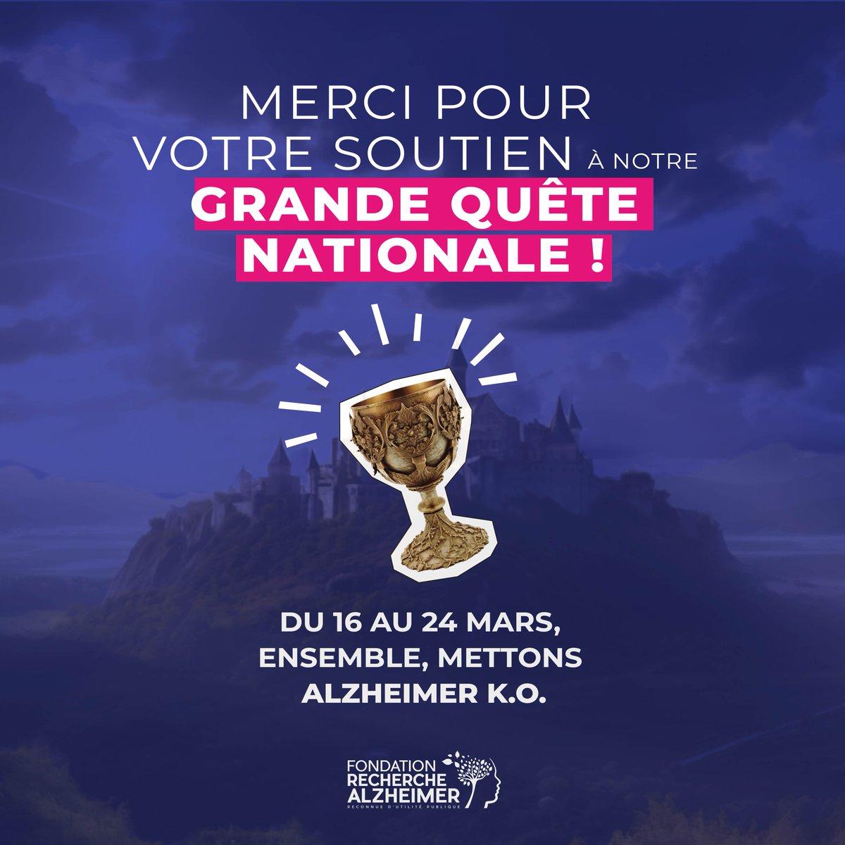 📢 C'est parti pour la Quête Nationale contre #Alzheimer 👉 24 mars.
Merci de faire bon accueil à nos bénévoles et si vous ne les croisez pas, vous pouvez toujours faire un don par SMS : en envoyant DON au 92922 c'est 5 € pour la recherche sur Alzheimer. 🙏🥊
#mettonsalzheimerko