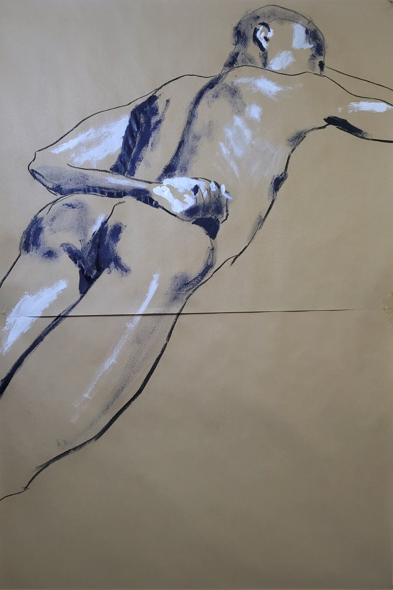 skarlaletytan's tweet photo. #rysowałem 
charcoal, acrylic on paper/130x197cm/2024
Model @DicksmattAR https://t.co/IkJXi9wqig