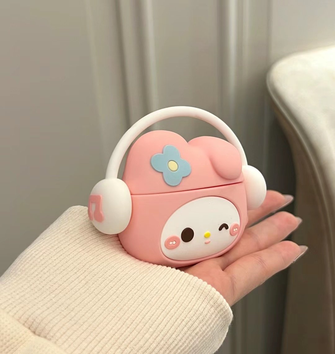 lovesickdoe's tweet image. kuromi &amp;amp; my melody airpods case