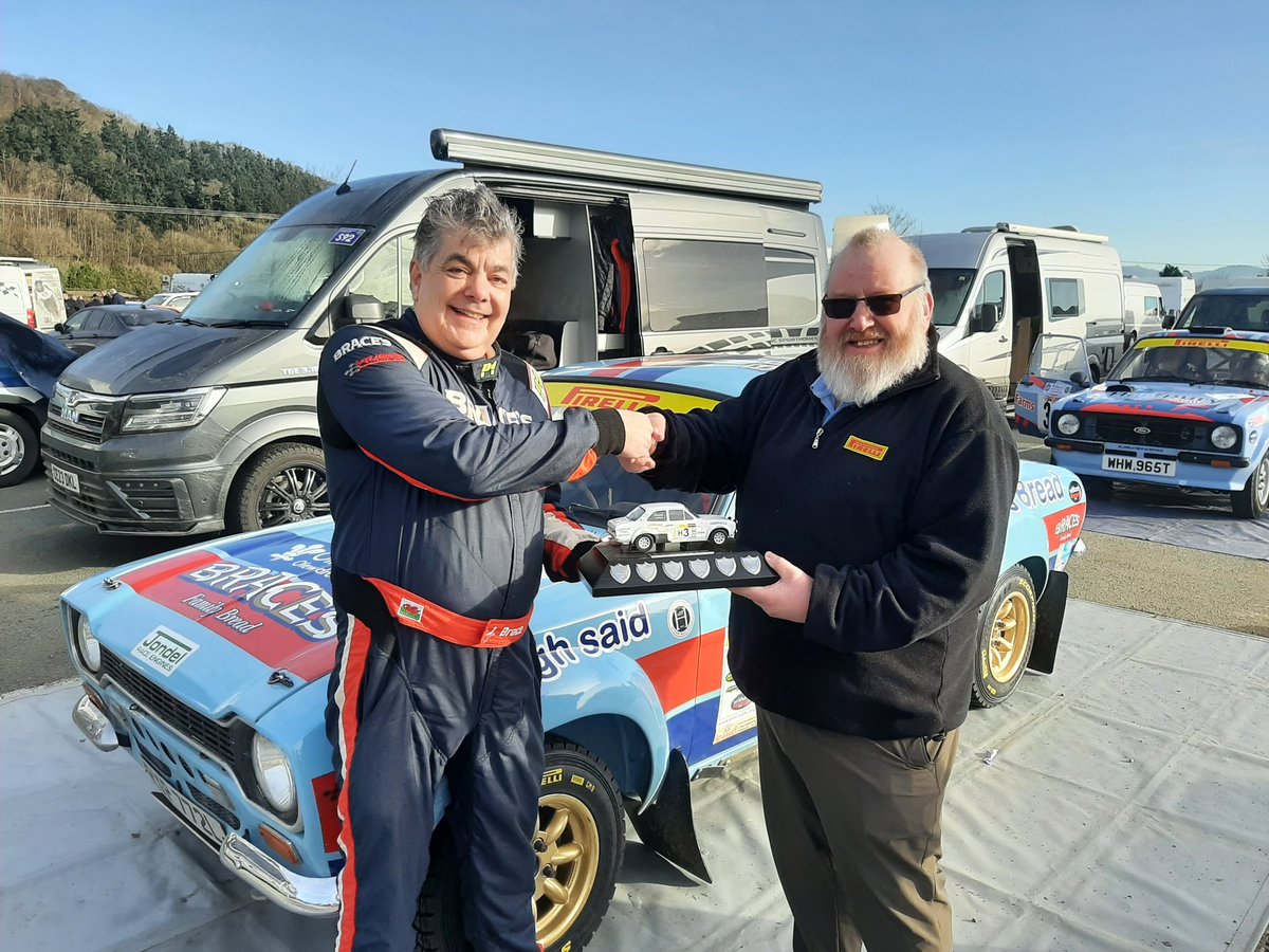 Now that's a good start to the 2024 season, as Jonathan Brace is presented with the David Stokes Award by Dave Evison before the start of today's @RallyNorthWales @pirellisport @WithamMSport @hocklymsport @BracesBakery @WelshAssocMC @ourmotorsportuk