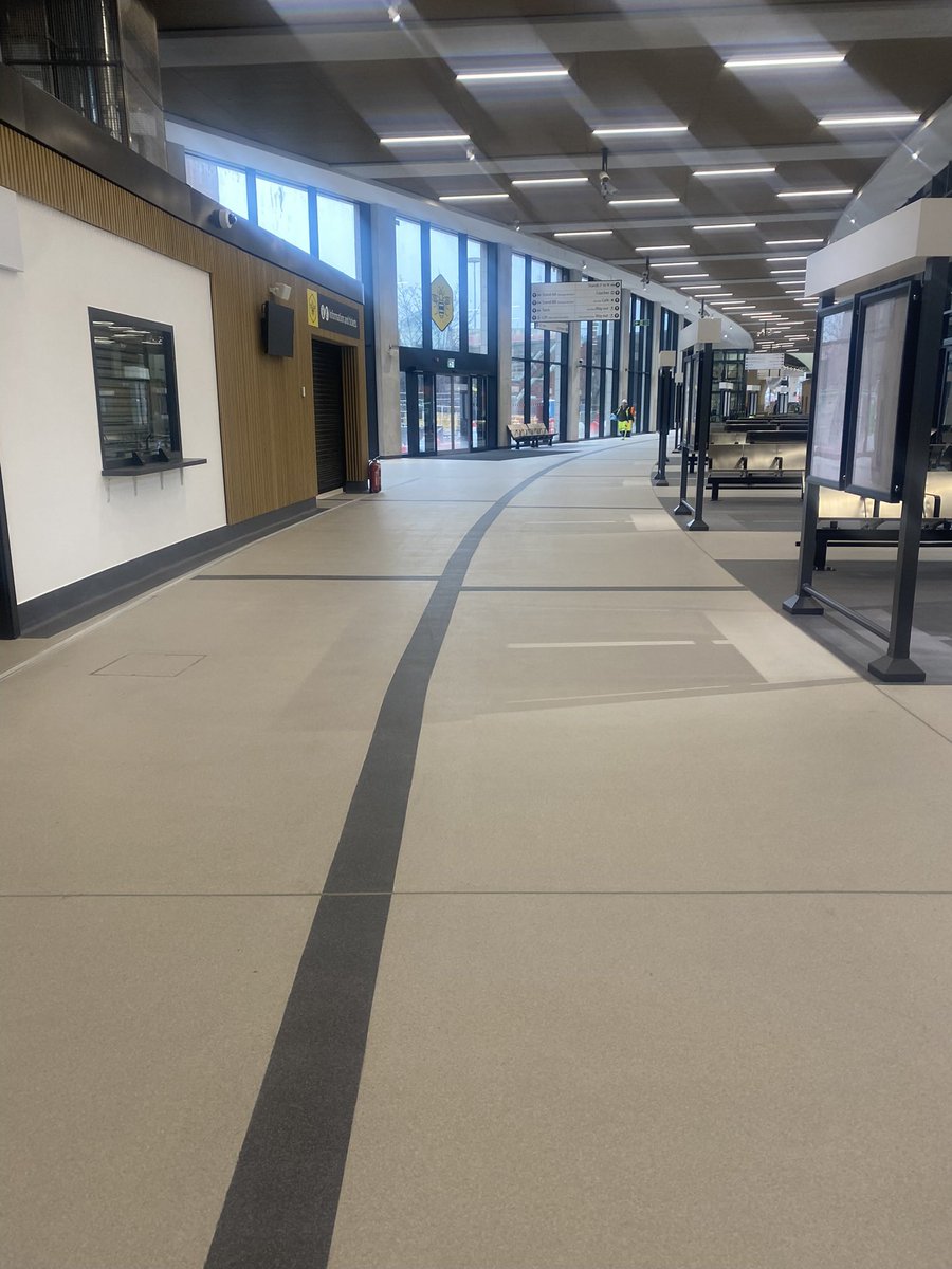 Back to the shiny new Viaduct Park and bus interchange in #stockport today to sprinkle some #childfriendly @onthewayplay magic ahead of launch on Monday! Sun’s out ☀️ A beaut of a transport hub and will be a real people hub too. Well done everyone! That floor is lava btw 😉