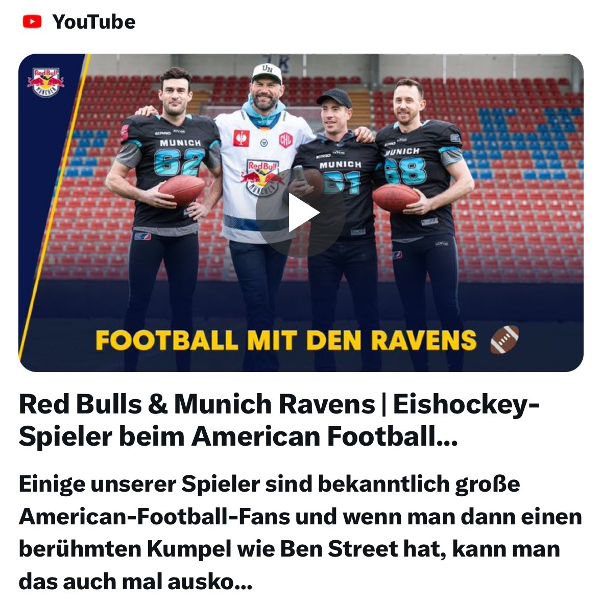 Let’s go @RedBullMuenchen!! 🔥🔥 @MunichRavens @UWBadgers @BadgerMHockey Check out the link for the video 👇 youtu.be/HiOPweP8cpo?si…