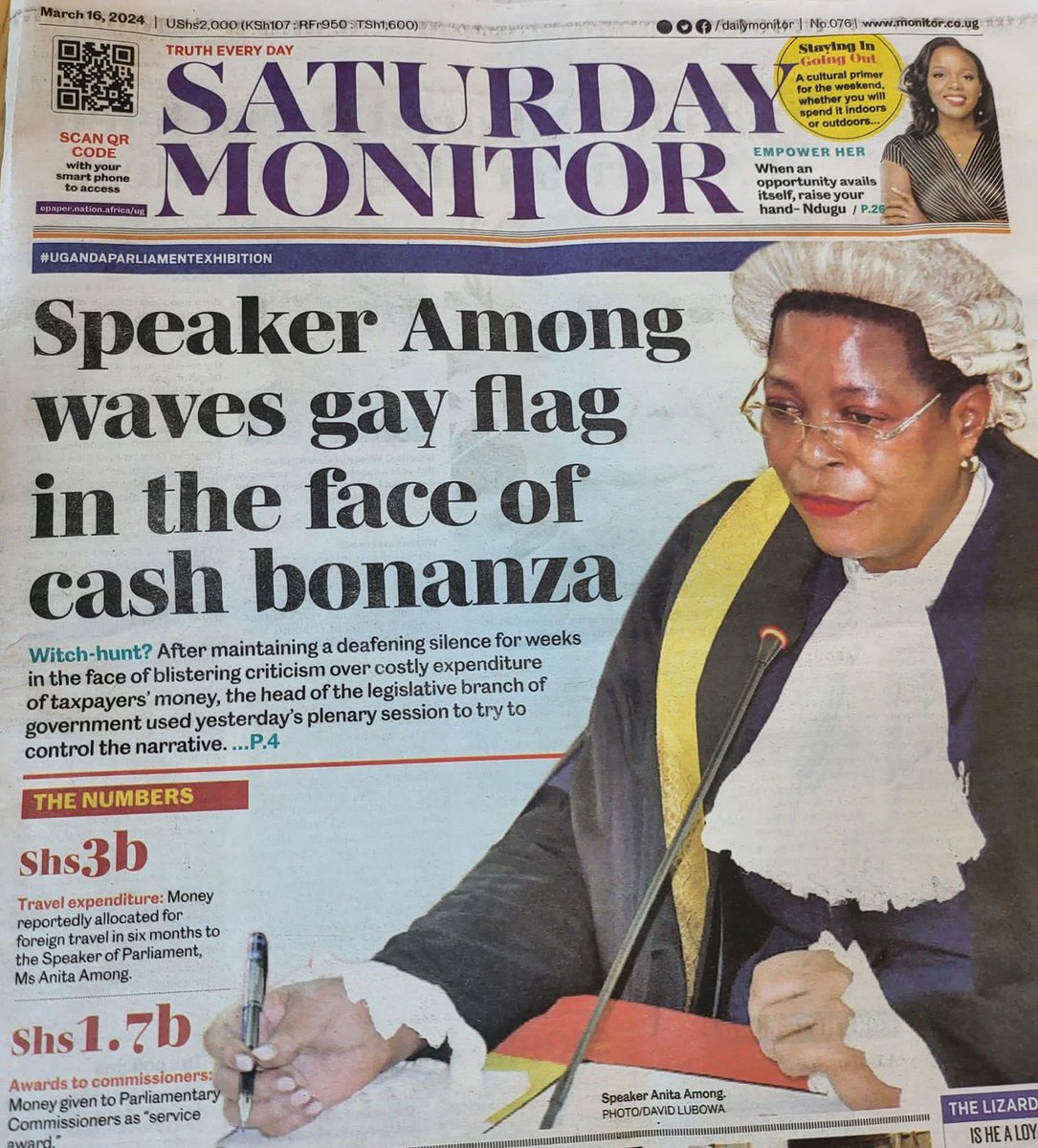 To Madam Speaker @AnitahAmong ; it's immoral to use the Homosexual bogey as a veil against cash bonanza.