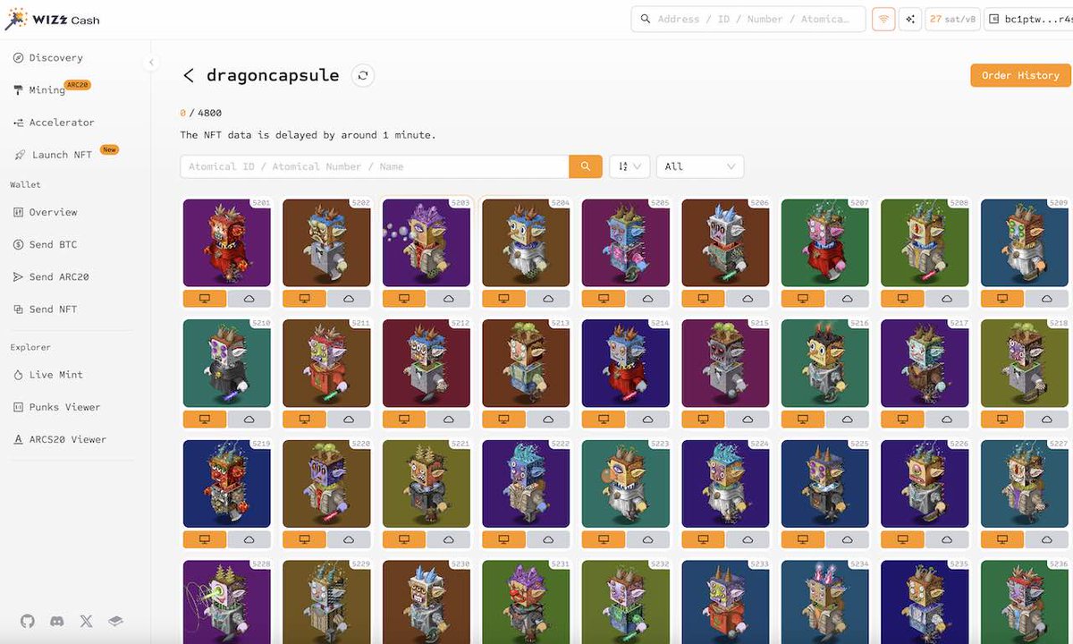 AtomicalsDragon's tweet image. 🐉Embark on your DC legendary journey by clicking the #DragonCapsule 🐉 WizzWallet official Dmint link, Start your adventure ✨
wizz.cash/dmint/dragonca… 

Alert: Read Dmint Guide First：docs.dragoncapsule.xyz

#Dragon #Sophone #Realm #Atomicals @atomicalsxyz