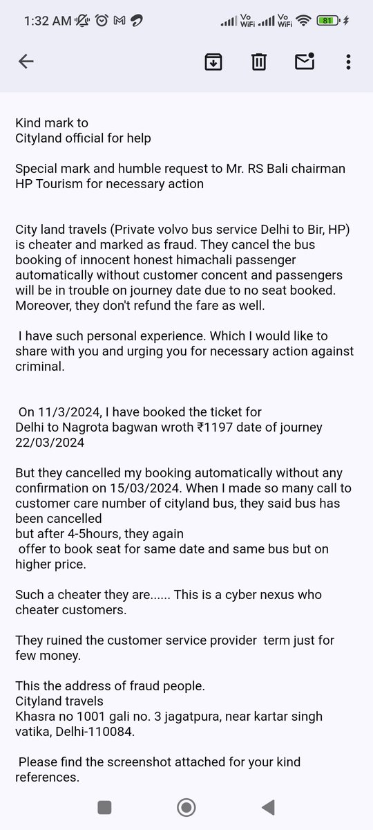 arunhp7's tweet photo. @rsbalihp @hptdc @CMHelpdesk @citylandtravels @jagograhakjago @INCIndia @RahulGandhi @rsbalihp  kindly take strict action against them. They are cheating poor and honest people of himachal as well as tourists of himachal https://t.co/FvZCljbukE
