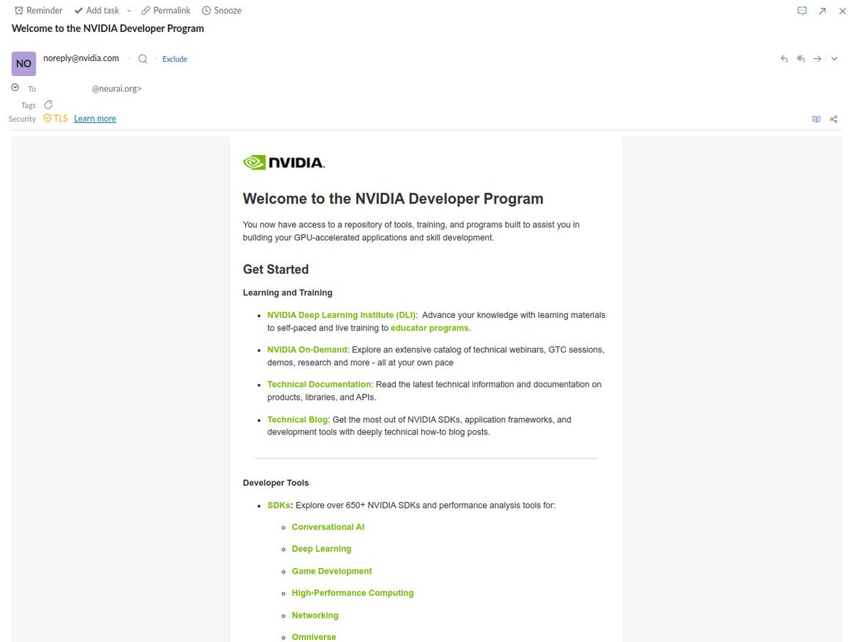 ✨ Nvidia Developer Program ✨ Satolight, one of our developers, has told us that he is going to be part of the Nvidia developer program and will keep track of everything that could be useful for us. This will allow us to expand our development possibilities and extend