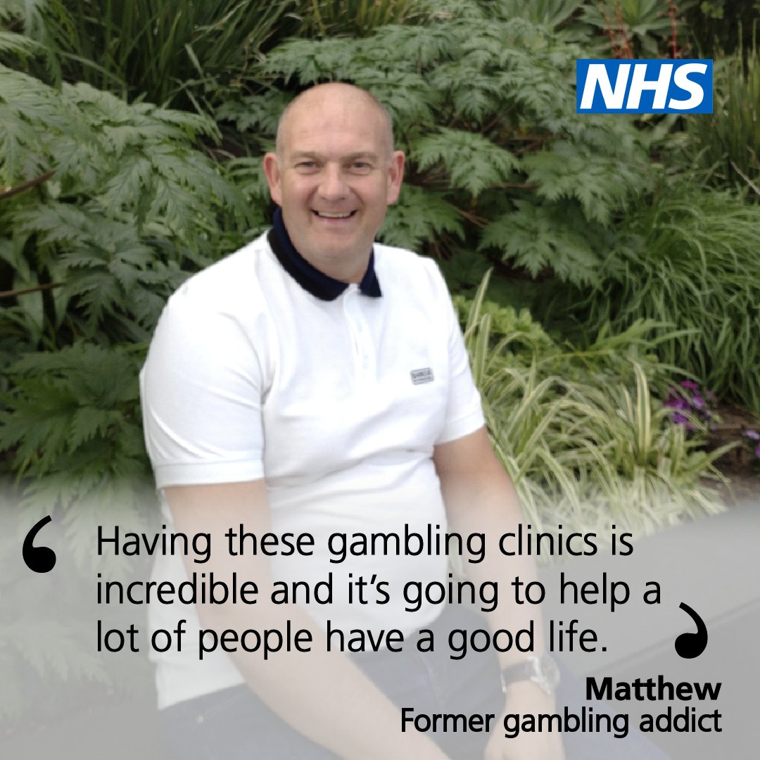 The NHS has now delivered on its ambition to open 15 specialist clinics to help more people like Matthew with gambling addictions. Up to 3,000 patients each year with severe gambling addictions will be able to seek treatment from specialist teams. england.nhs.uk/2024/03/new-nh…