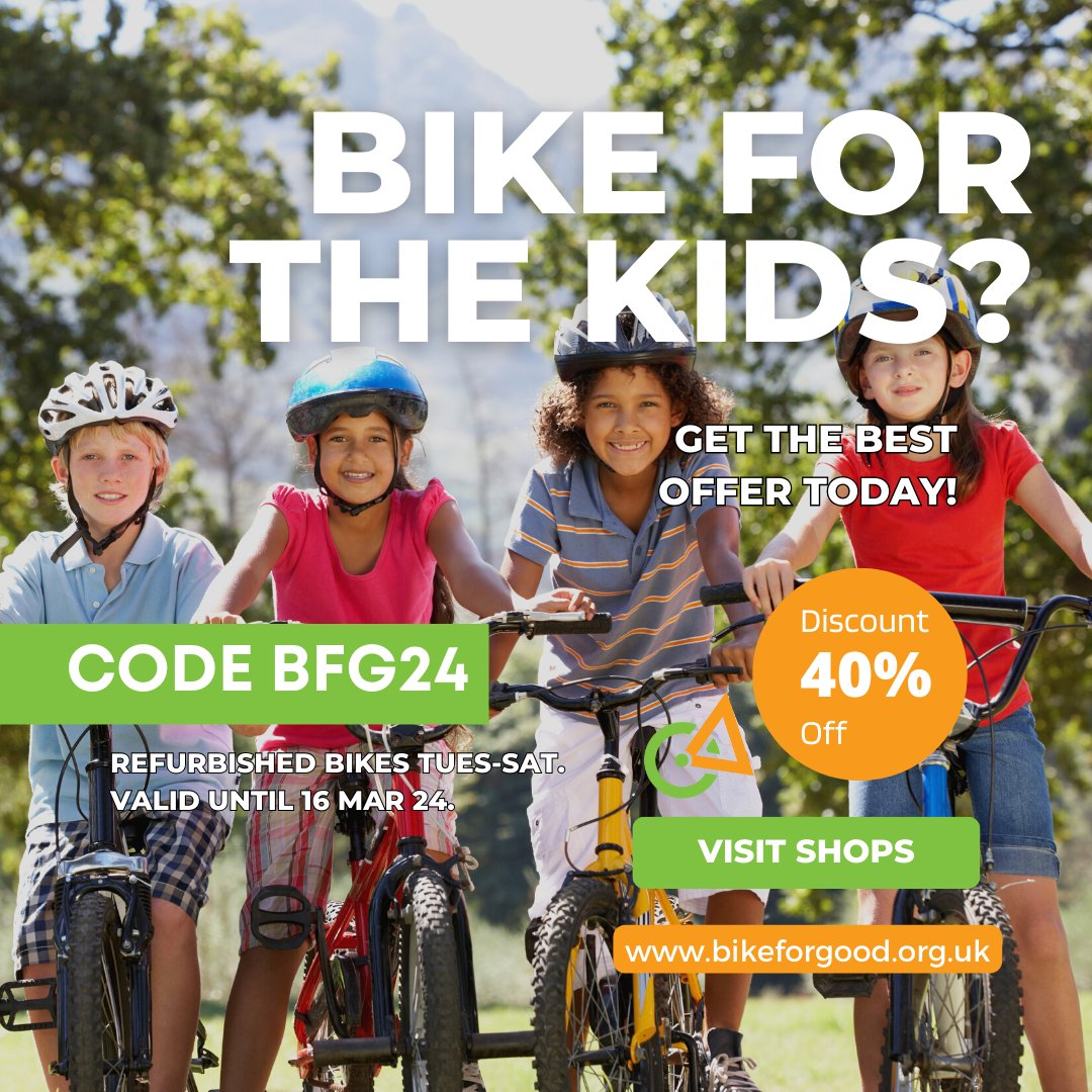 🎉🚲 Final call for savings! Our Bike Shop Sale is ending TODAY at Bike for Good. Get up to 20% off refurbished bikes, 40% off kids' bikes, and 15% off accessories. Explore unbeatable discounts of 50-70% on cargo bikes! Visit West and South locations, Tues to Sat, 9 am to 5 pm