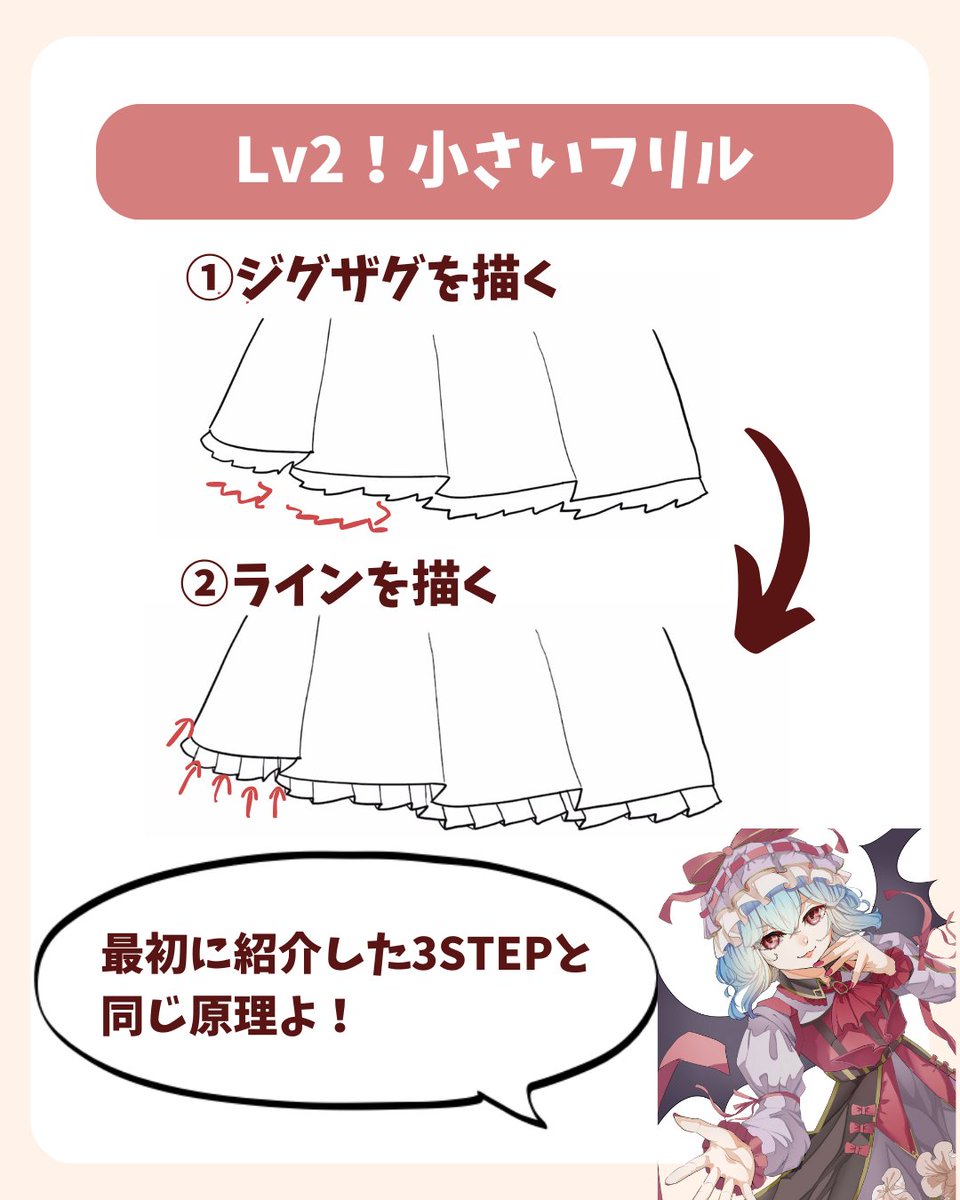 「それっぽい」でいい人向けのフリルの描き方 