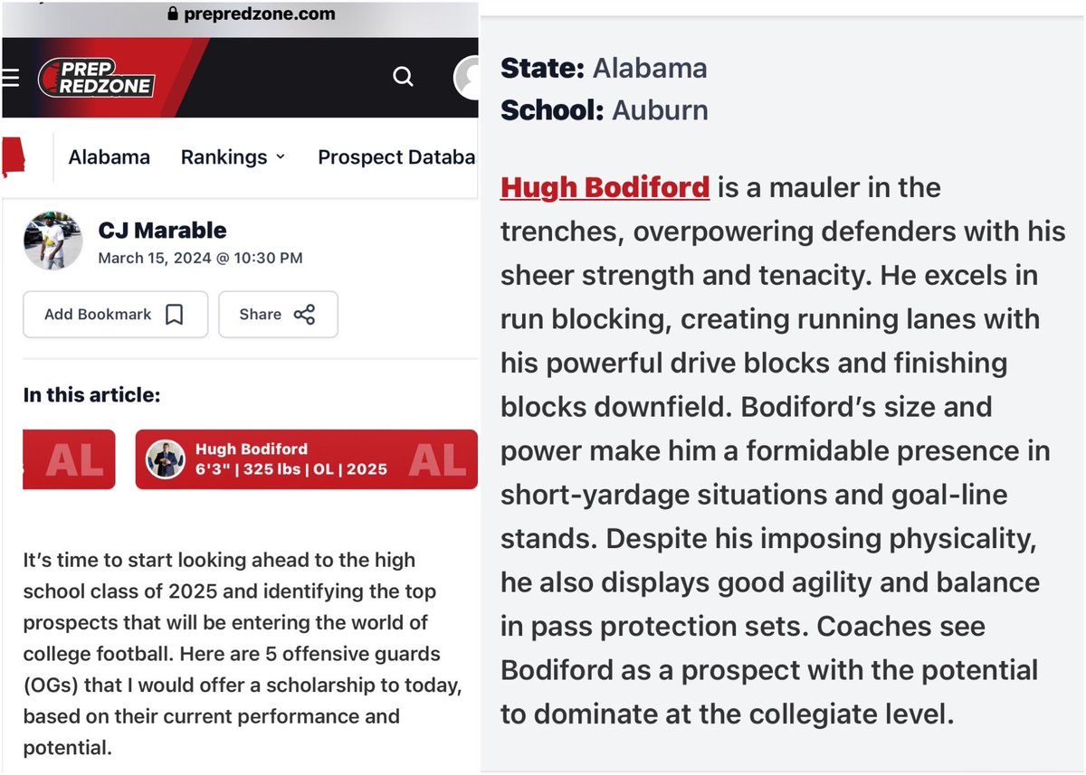 Thank you @TorranceMarable at @PrepRedzoneAL for the article. I appreciate your evaluation and including me in this list. prepredzone.com/2024/03/2025-i… @AuburnHighFB @keithetheredge1 @CoachWagnon @CoachJLStanford @AHSALFBRECRUIT hudl.com/v/2MawFv