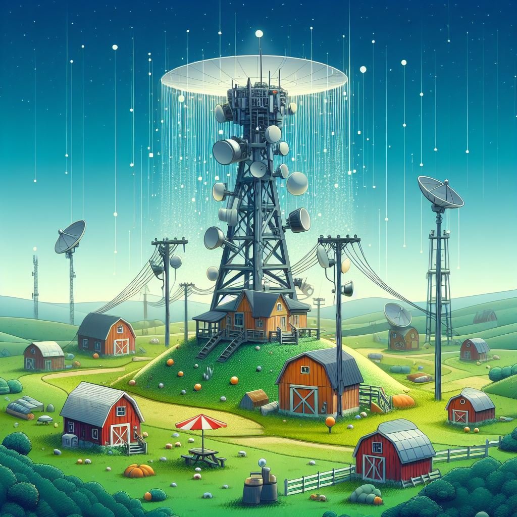#AIArtwork  #interactivestorytelling (AI+#stellethee IP)

Title: 'When you tell a conspiracy sci-fi writer he can't hide a cell tower inside a silo.  And he google's 'backhaul.'