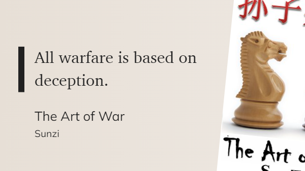 sezersenli's tweet photo. "All warfare is based on deception." via @readwise https://t.co/VET8Cd6zmo