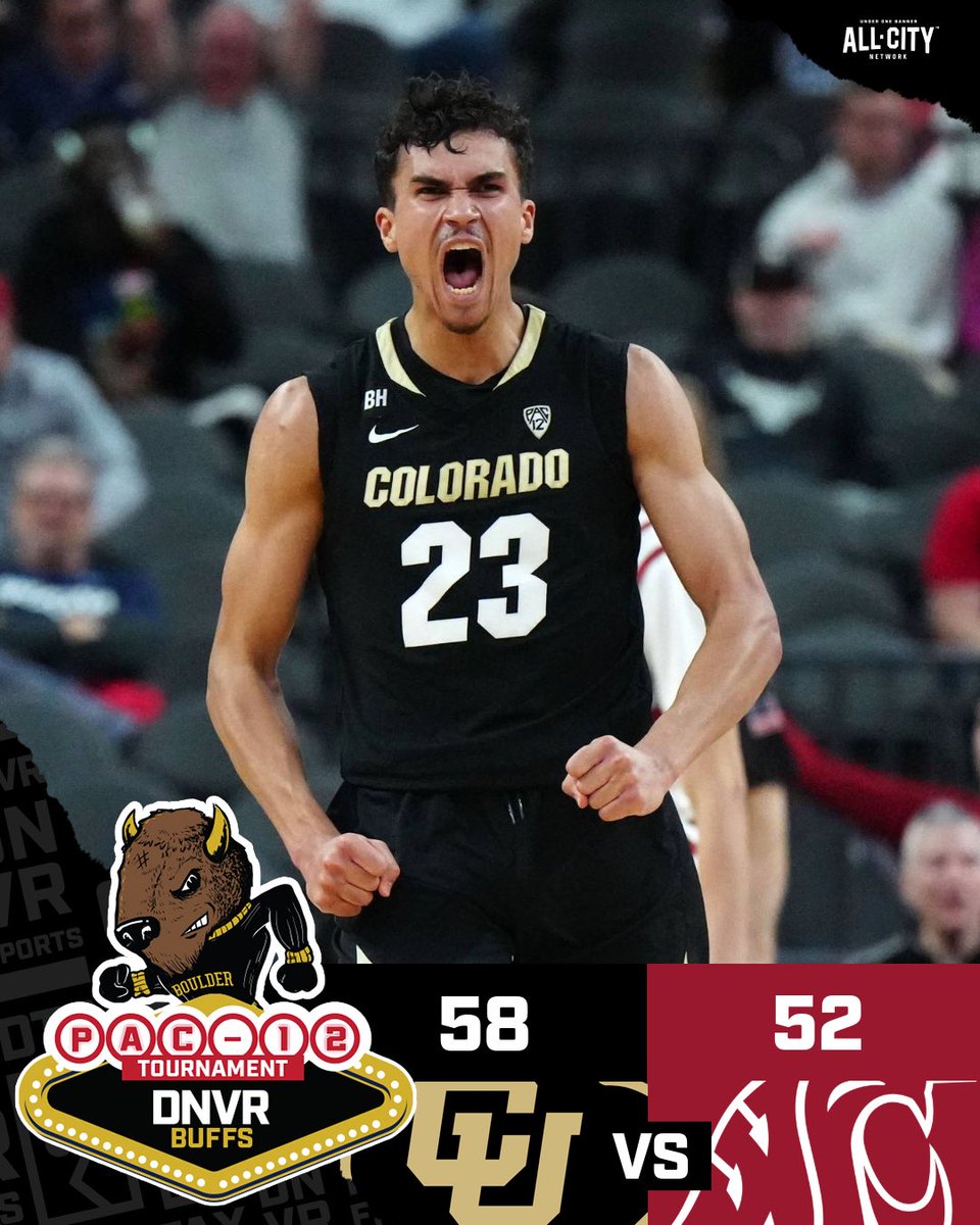 DNVR_Buffs's tweet photo. CHAMPIONSHIP GAME BOUND 🦬🦬
Colorado defeats Wazzu and will face Oregon tomorrow for the Pac 12 tourney Championship #SKOBUFFS https://t.co/yNEdaaBbe6
