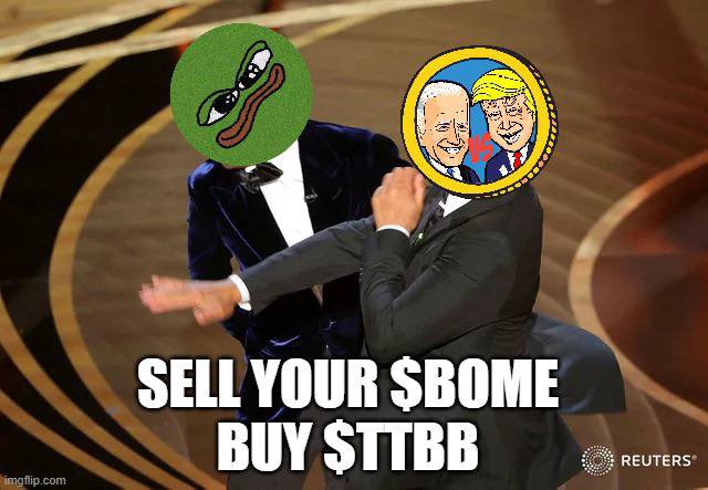 $BOME is already at $1B, sell your $BOME and buy $TTBB. Imagine the gains from getting in this early : 

Contribute on Solanapad Presale - 

solanapad.io/launchpad-list…

#Sol #Bome #Tremp #Boden #Meme