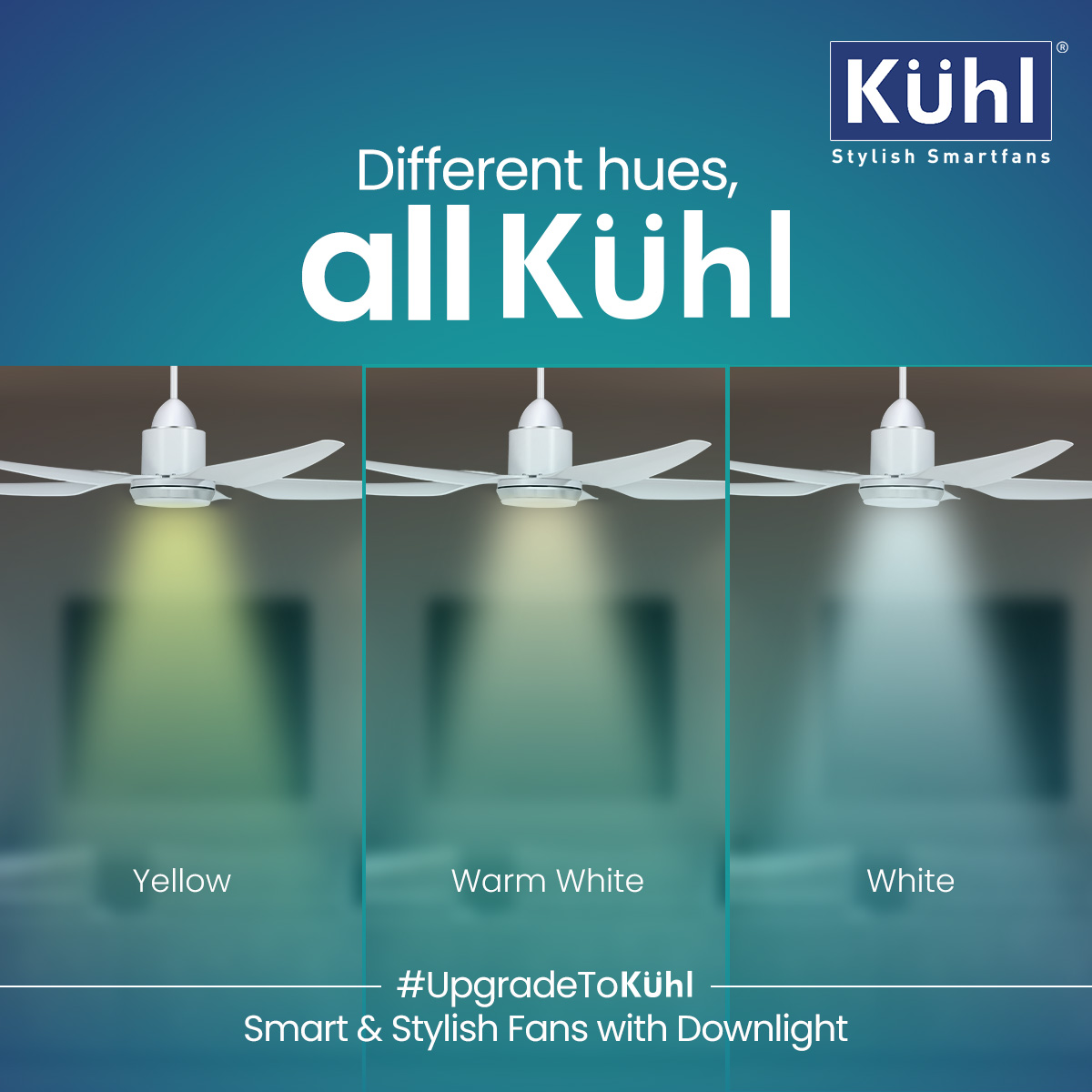 Different shades, all stylish.
 
#UpgradeToKühl and elevate your modern home décor. It comes with a downlight in three shades – Yellow, Warm White, and White.

.
.
.
.
#Kühl #HomeInteriors #RoomDecor #DecorInspiration #BLDCFans #FanWithLights #ModernInteriors #ModernHome