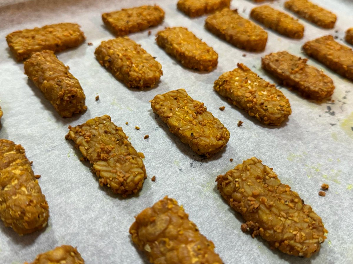 Homemade Indonesian Tempeh 😍🖤🤍 #tempeh #yummy #ovenbaked