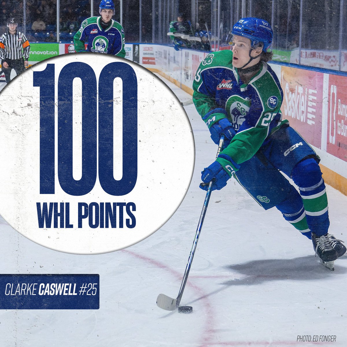 Another milestone hit for one of our guys last night!

Clarke Caswell hit 100 points in his WHL Career!!

Congrats, Clarke!!

#SaddleUp
