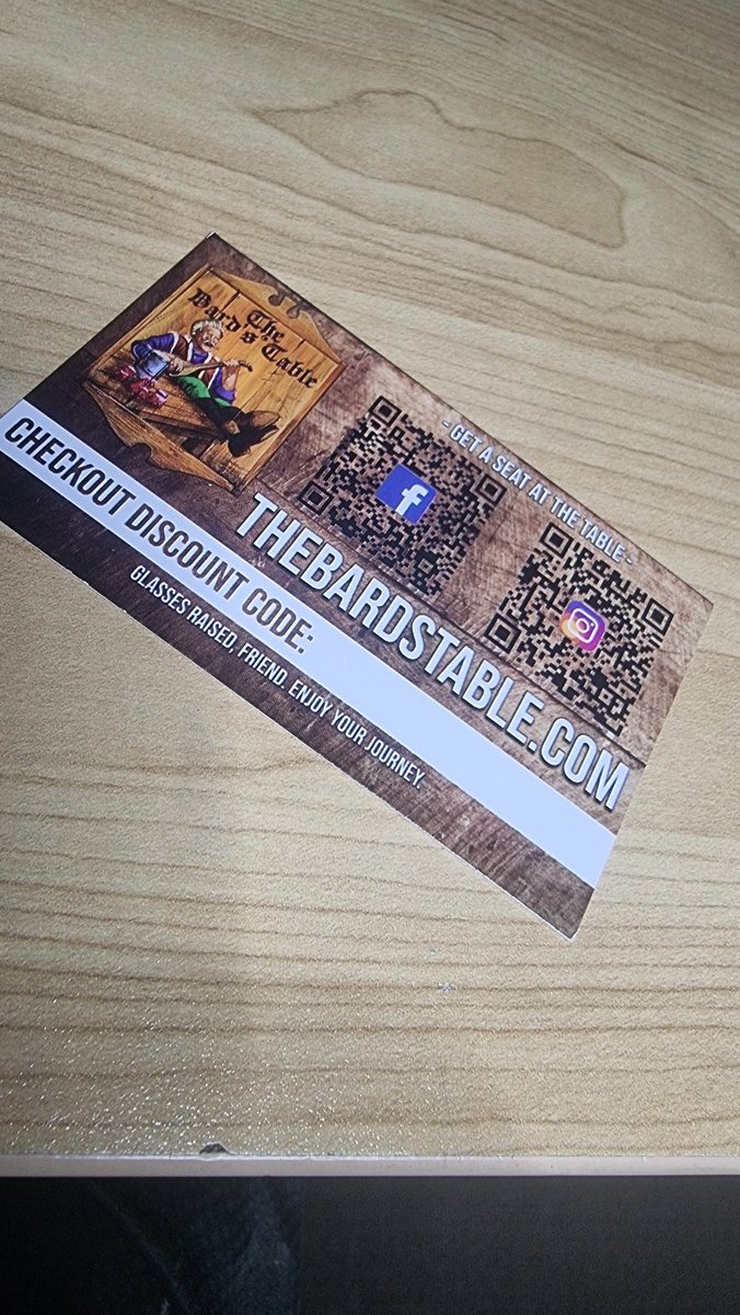 TheBardsTable's tweet photo. Discount cards have gotten an upgrade 🤘😎 https://t.co/ixEmDPTgPm