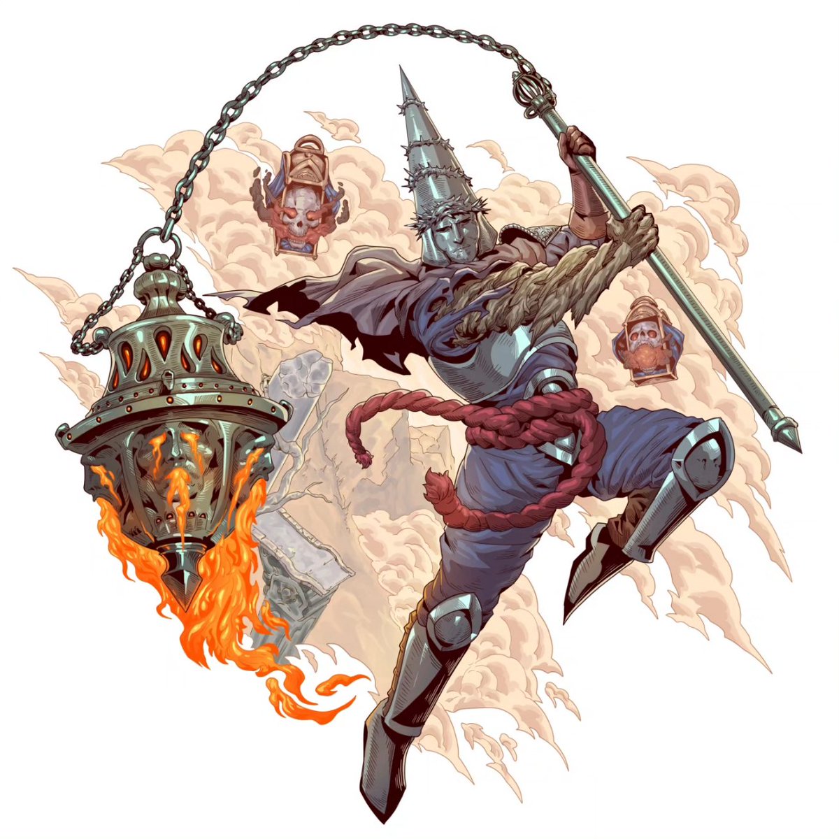 Super happy to share my second bit of fanart for Blasphemous II, featuring the incense flail weapon Veredicto. Feel like giving this game another run!
All the love to the dev team behind my favorite indie franchise of all time.