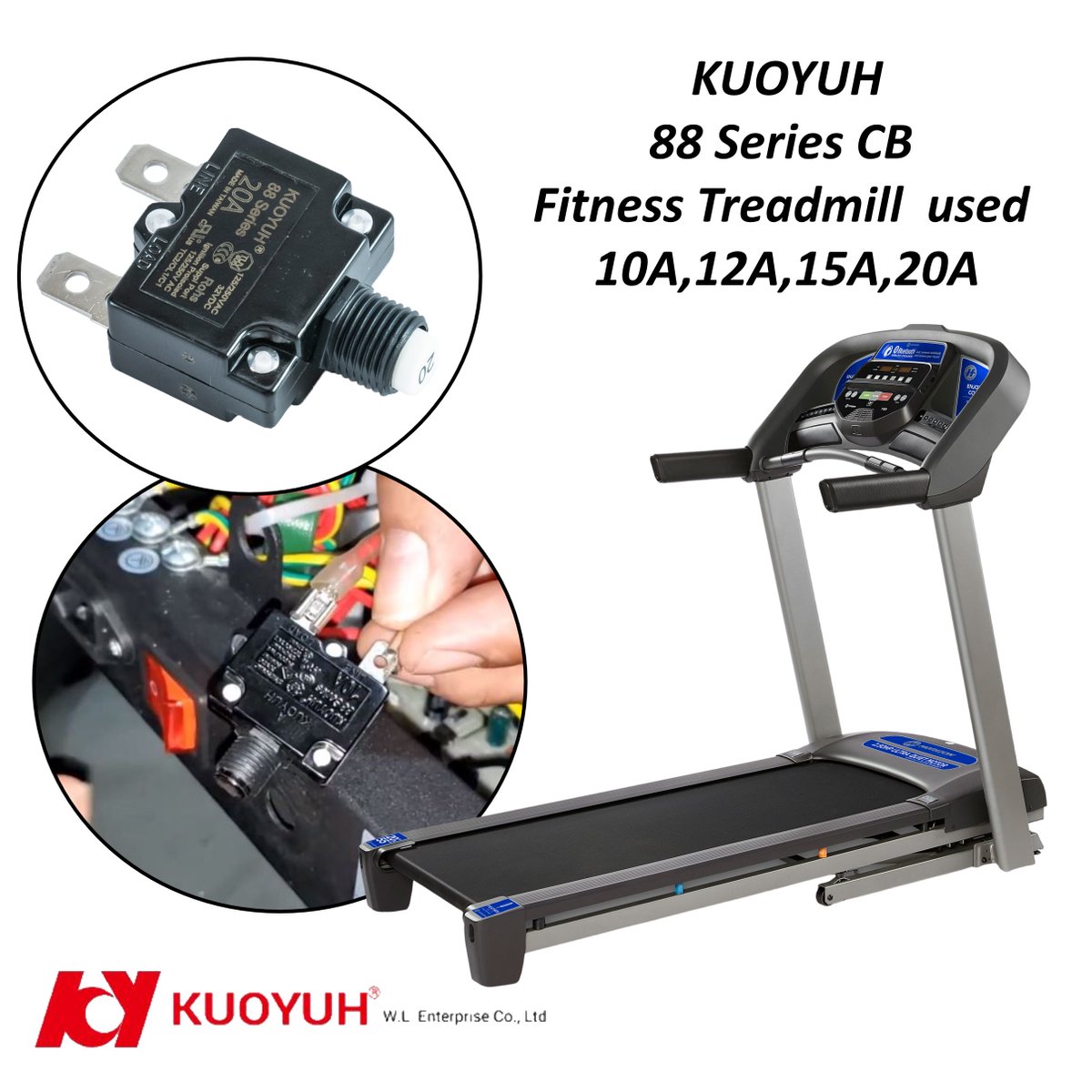 Why do treadmills need overload protectors?
KUOYUH 88 series products are designed for treadmill use.
#KUOYUH #88series #circuitbreaker #overloadprotector
#Fitness #treadmill #NordicTrack #HorizonFitness
#XterraFitness
#Lifespanfitness #PelotonTread  #Johnson