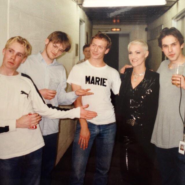 Marie with the magnificent Brainpool in 1995. Yes, it's Christoffer Lundquist second from left! Brainpool was support act during parts of the CBB Tour. Their first two albums are still luvvely! /PG